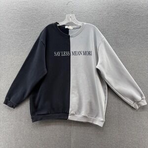 Mayfair The Label Sweatshirt Womens One Size Blue Colorblock Say Less Mean More
